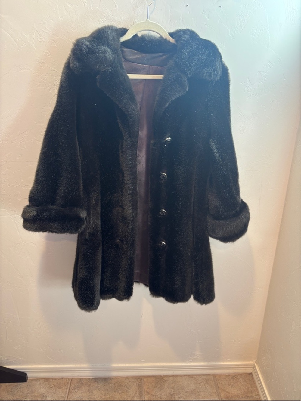Classic Black Faux Fur Coat - Women’s Elegant Outerwear
